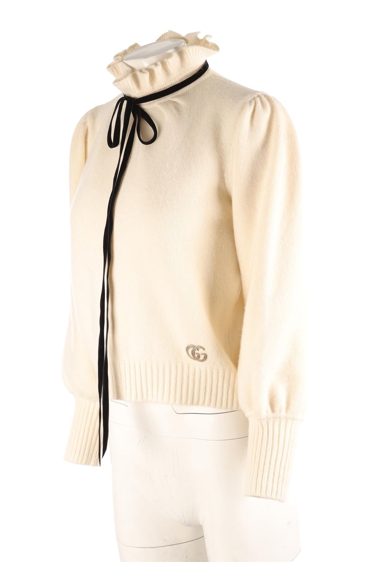 GUCCI CREAM WOOL SWEATER MEDIUM
