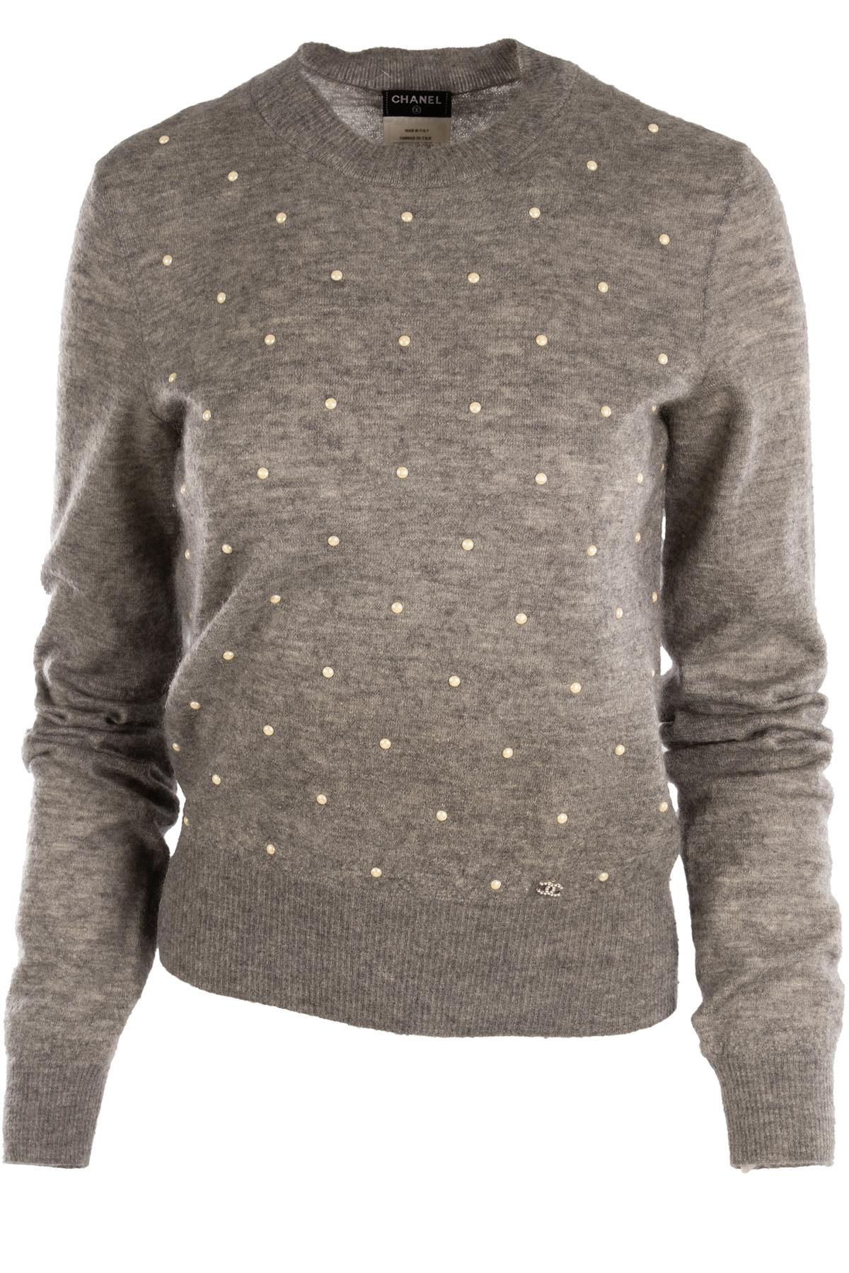 CHANEL GREY 2014 CASHMERE SWEATER FR 36 UK 8