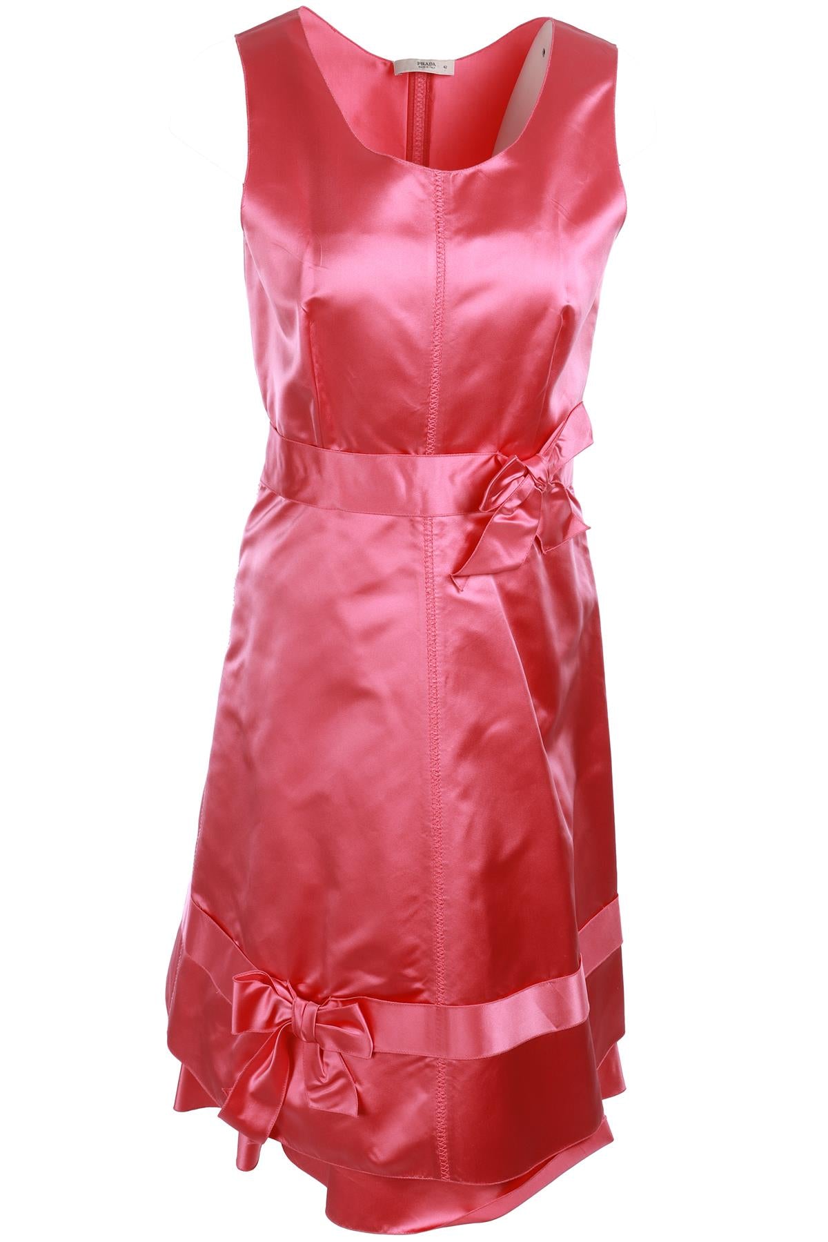 PRADA PINK SILK MINI DRESS IT 42 UK 10