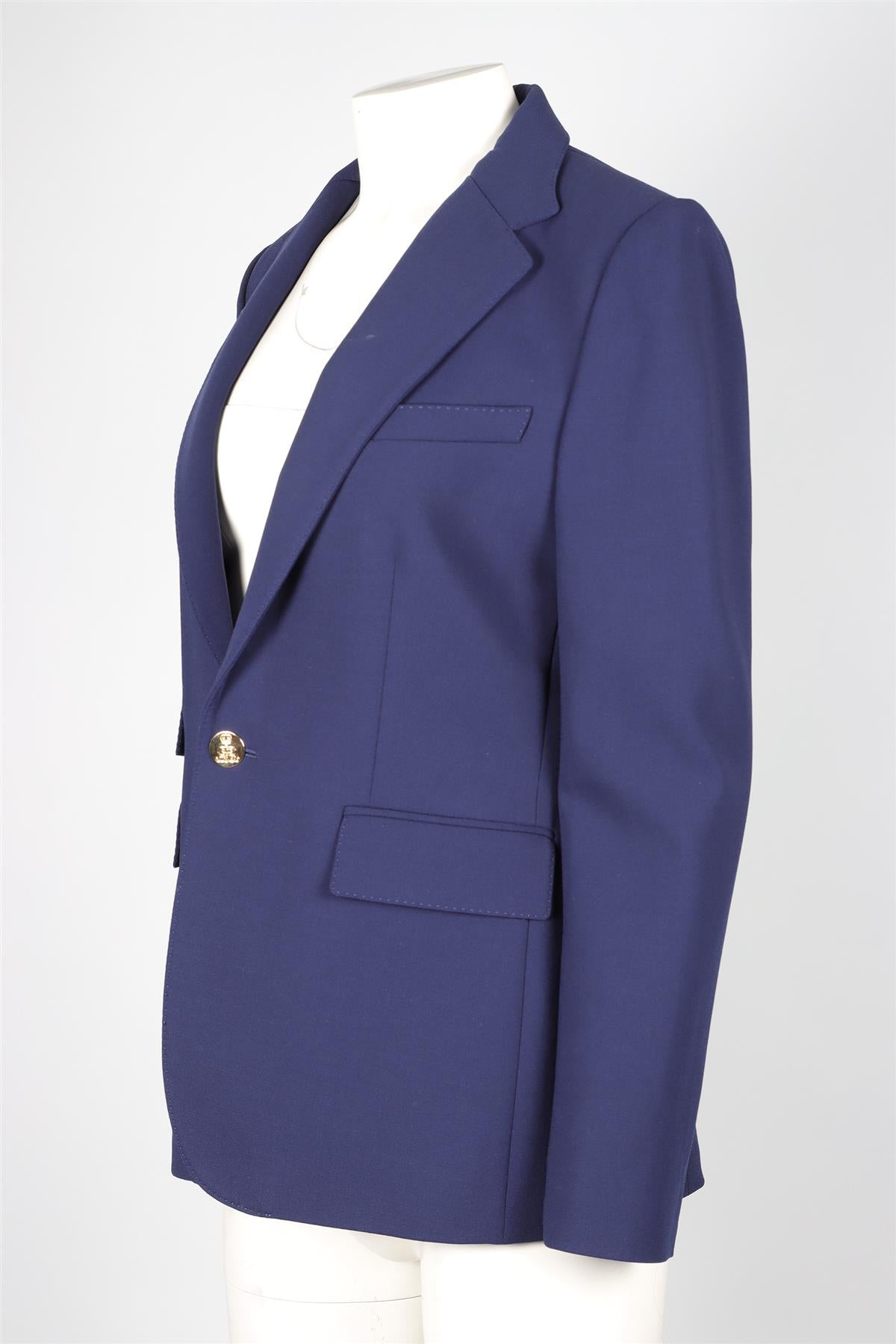 RALPH LAUREN PURPLE LABEL BLUE WOOL BLAZER US 10 UK 14