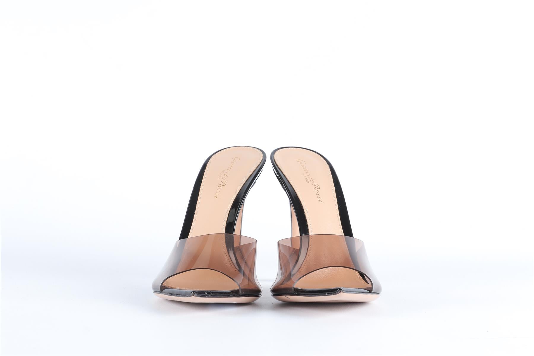 GIANVITO ROSSI BLACK PVC MULES EU 38 UK 5