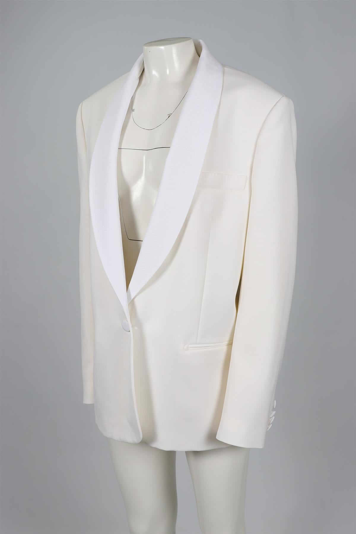 STELLA MCCARTNEY IVORY WOOL BLAZER IT 44 UK 12