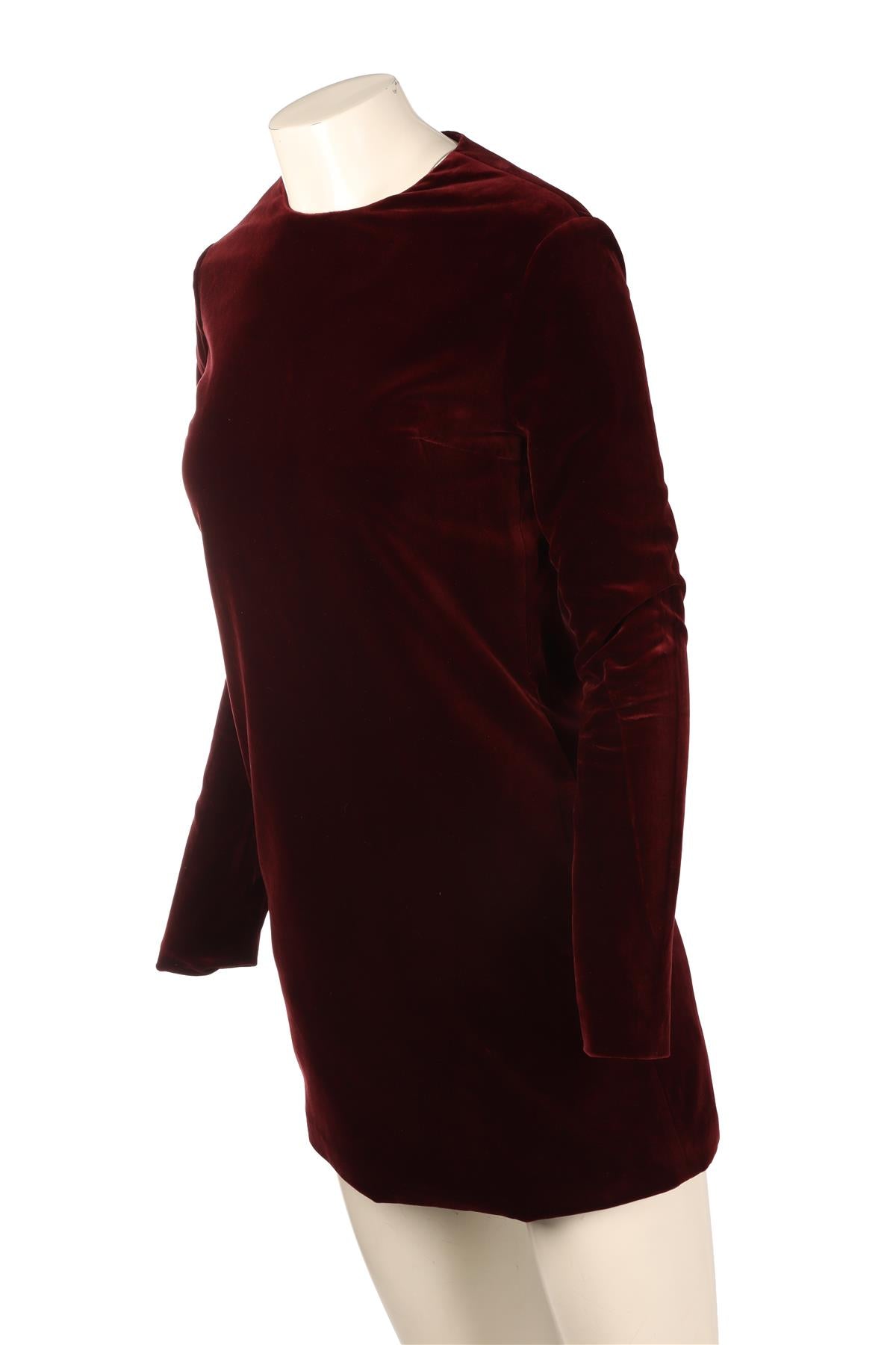 RACIL BURGUNDY VELVET MINI DRESS FR 38 UK 10