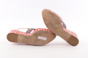 MALONE SOULIERS RED CANVAS WEDGES EU 40 UK 7 US 10