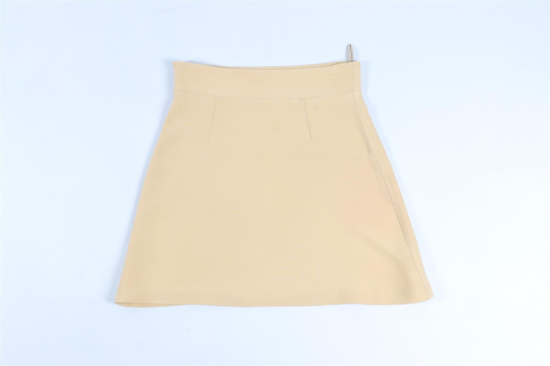 MIU MIU YELLOW CREPE MINI SKIRT IT 38 UK 6