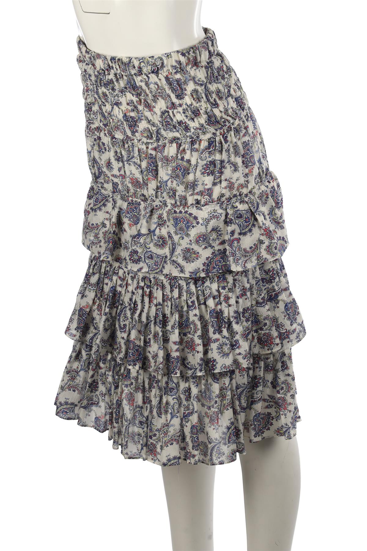 ISABEL MARANT MULTI SILK MIDI SKIRT FR 36 UK 8 US 4