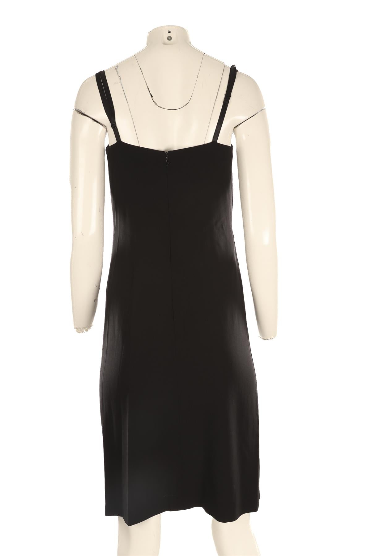 DOLCE & GABBANA BLACK WOOL MINI DRESS IT 44 UK 12