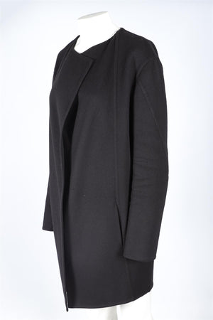 CELINE BLACK WOOL COAT FR 42 UK 14