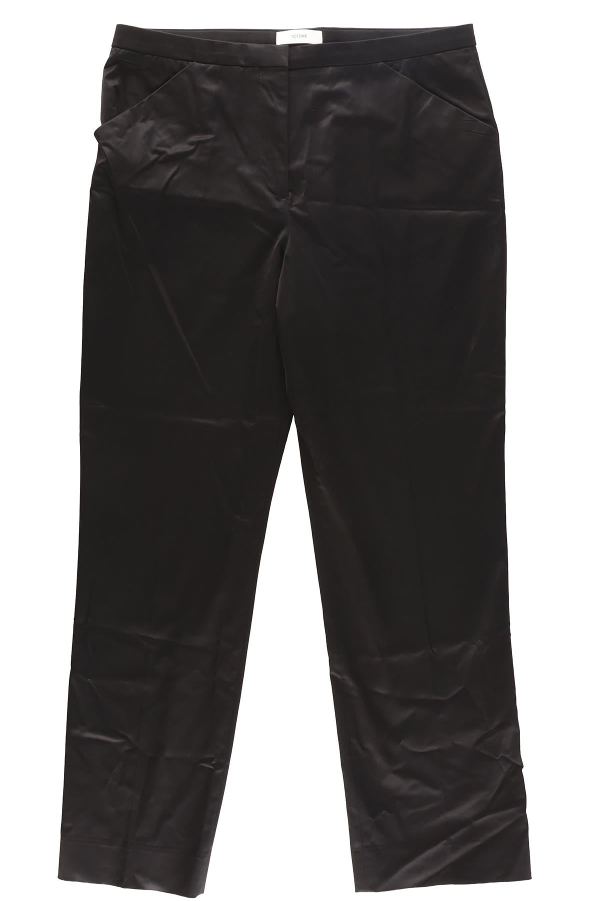TOTEME BLACK COTTON STRAIGHT LEG PANTS EU 36 UK 8