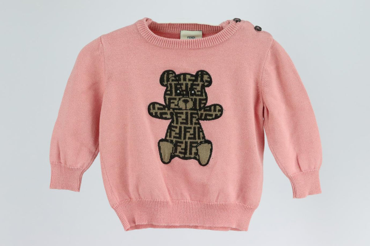 FENDI BABY GIRLS FF CASHMERE BLEND SWEATER 6 MONTHS