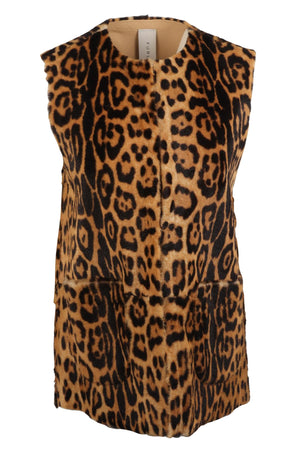 FURLING BY GIANI BROWN FUR GILET MEDIUM