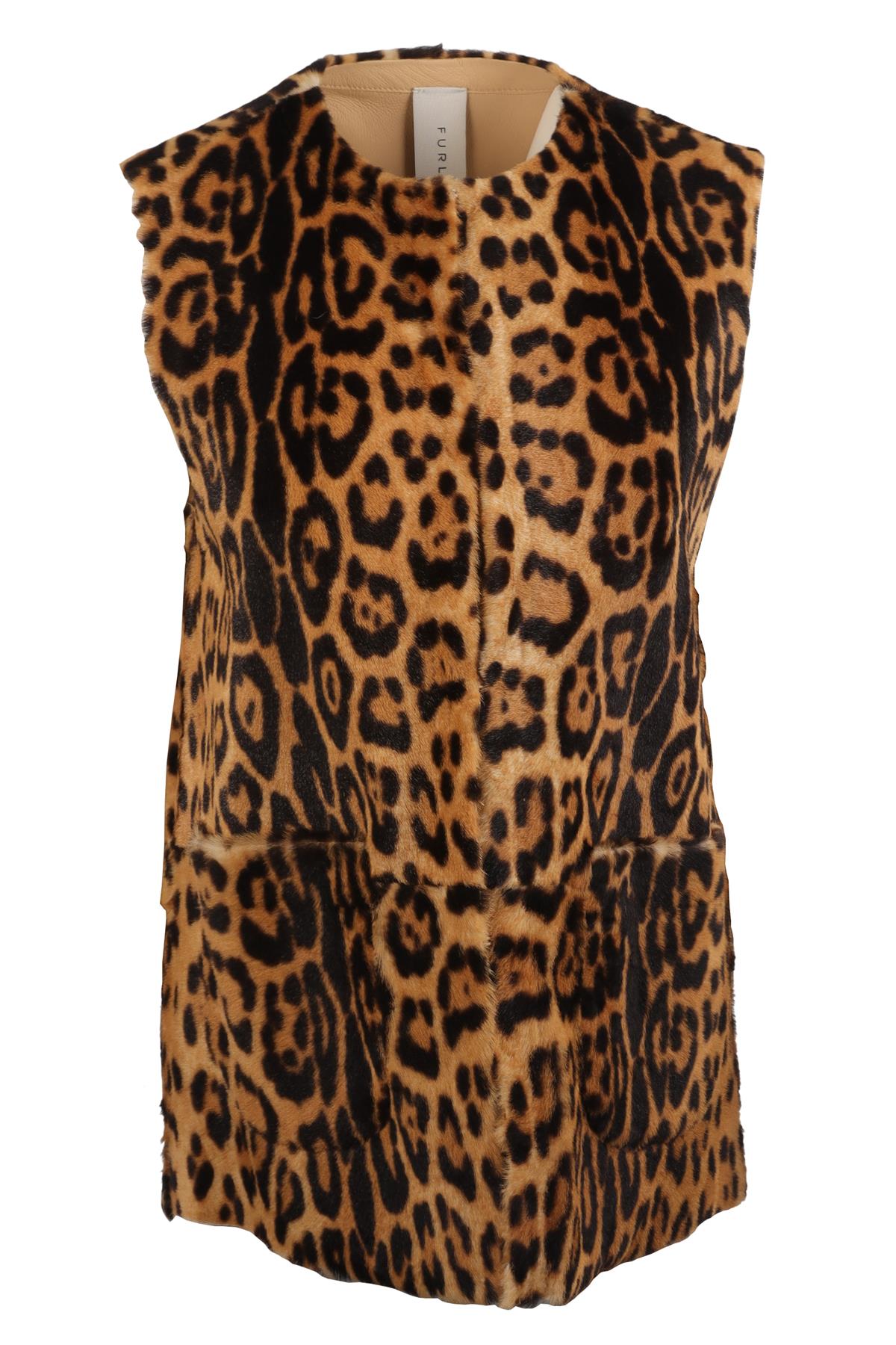 FURLING BY GIANI BROWN FUR GILET MEDIUM
