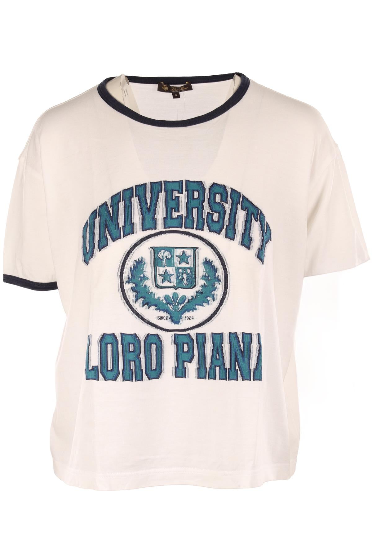 LORO PIANA WHITE COTTON T-SHIRT SMALL
