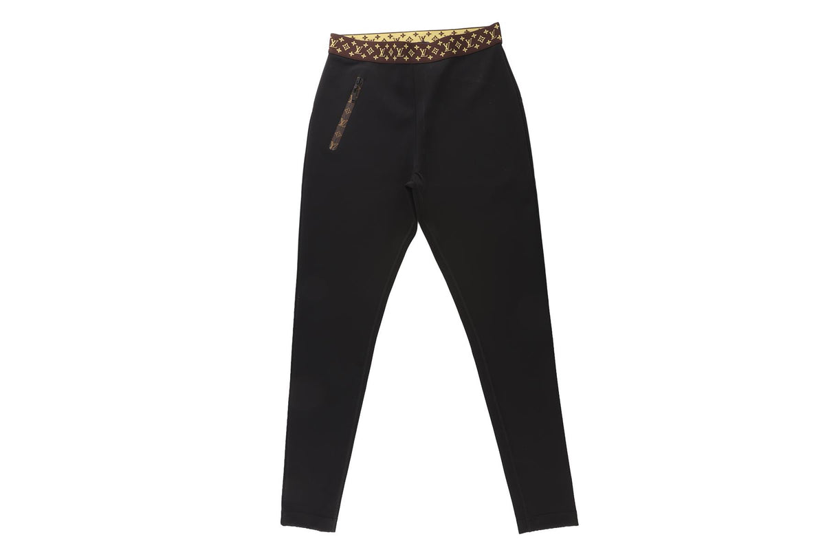 LOUIS VUITTON BLACK JERSEY LEGGINGS FR 40 UK 12