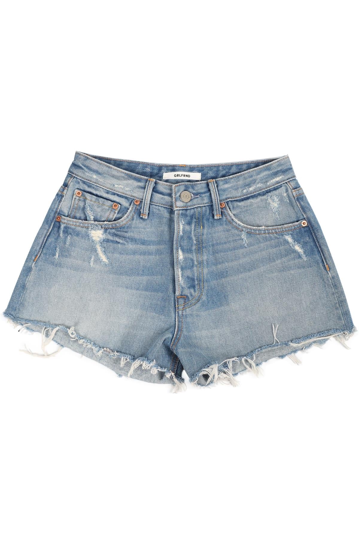 GRLFRND HIGH RISE DENIM SHORTS W24 UK 6