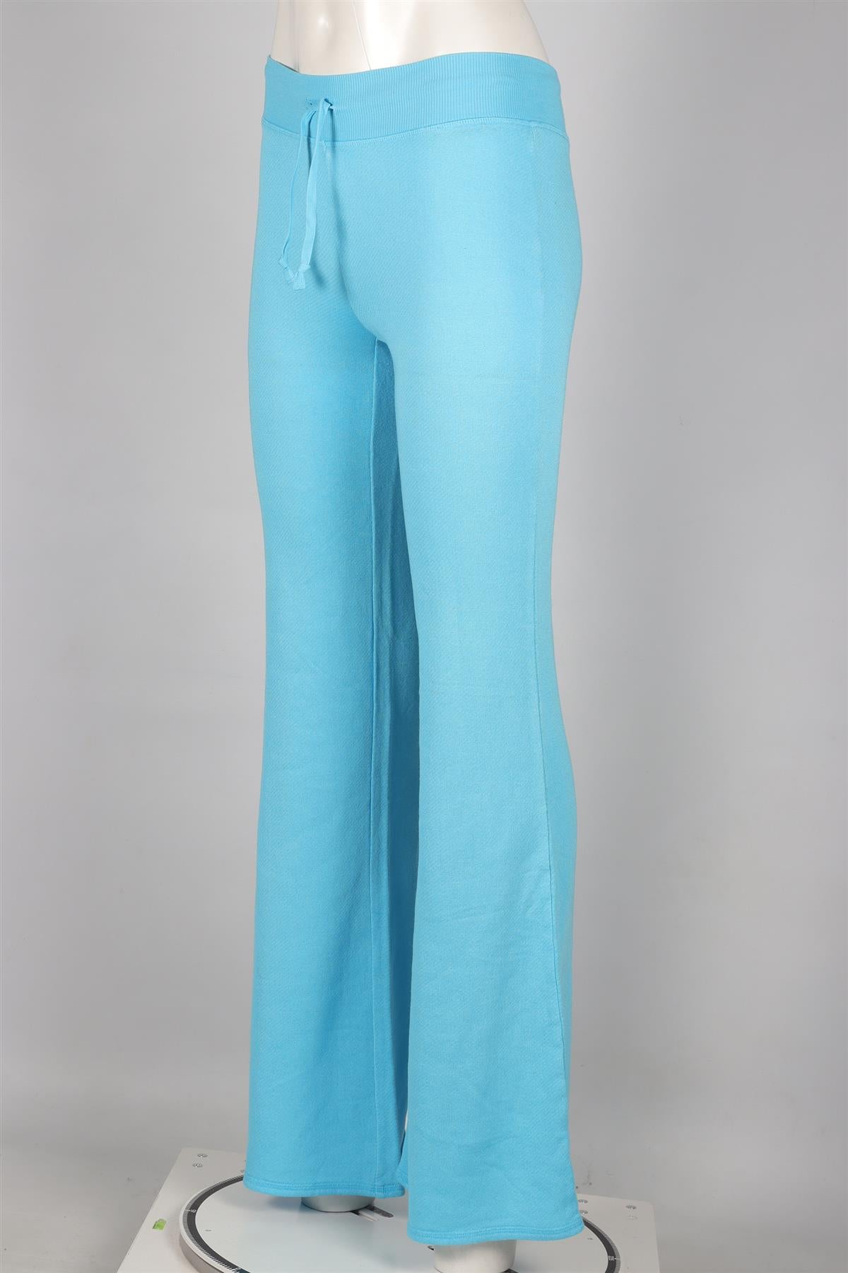 SKIMS BLUE COTTON FLARED PANTS XSMALL