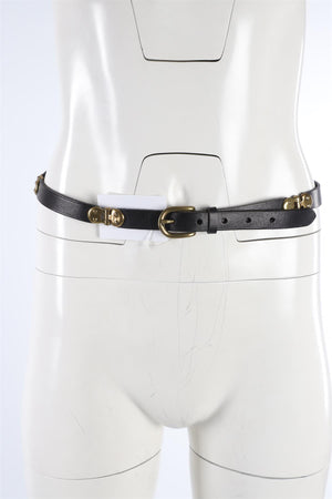 ISABEL MARANT BLACK LEATHER WAIST BELT MEDIUM