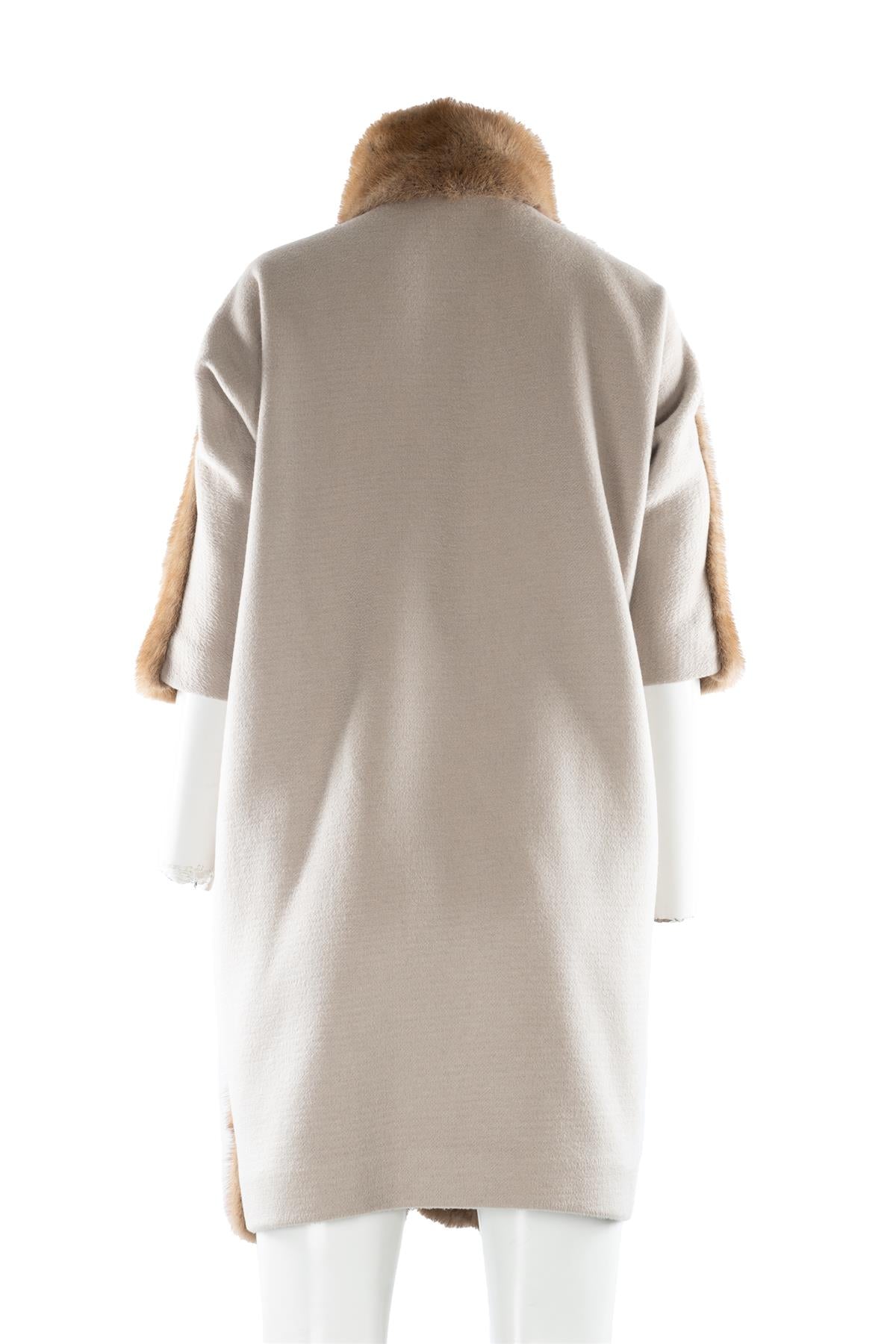 VICEDOMINI BROWN MINK FUR COAT XSMALL