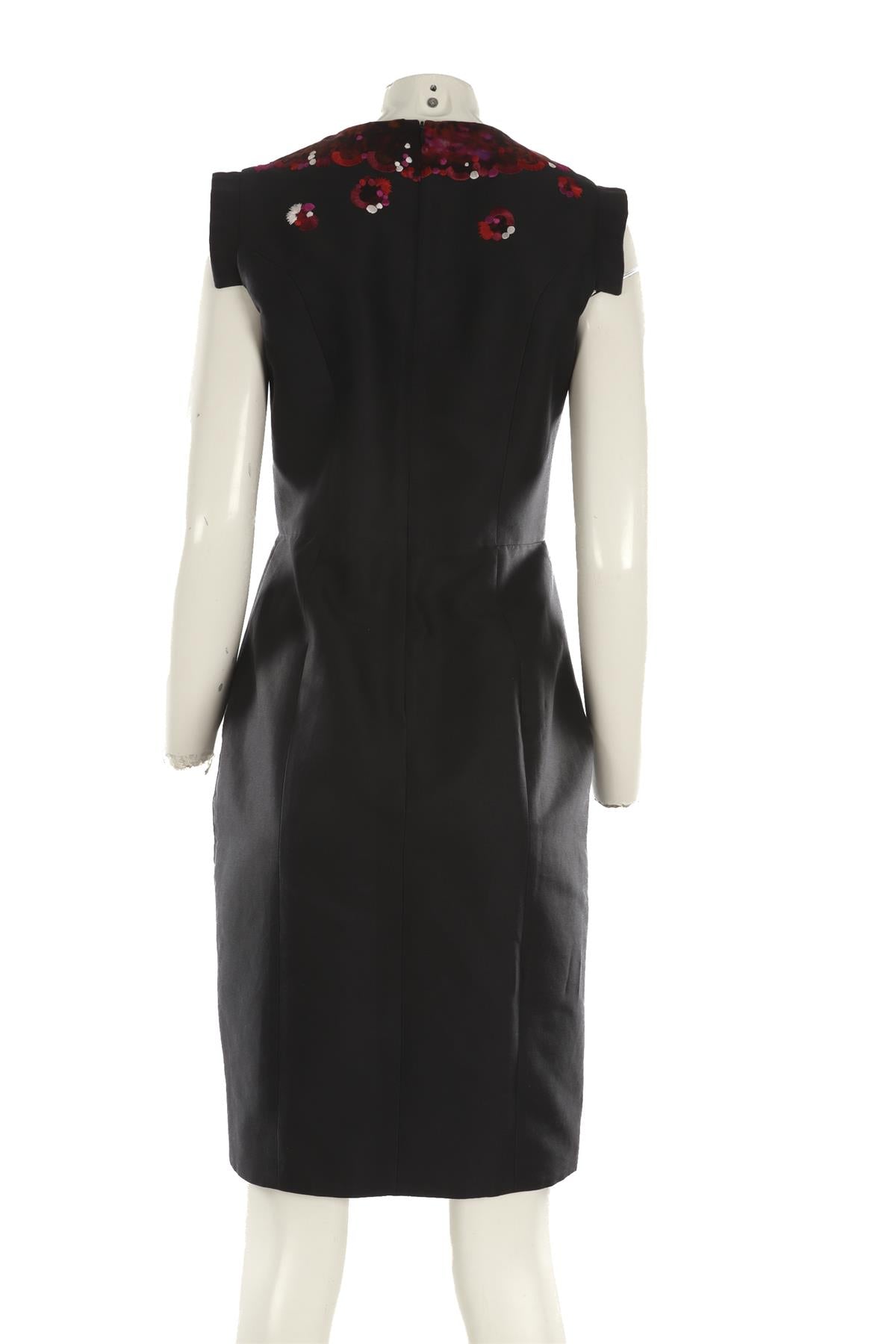 ERDEM BLACK COTTON MIDI DRESS UK 12