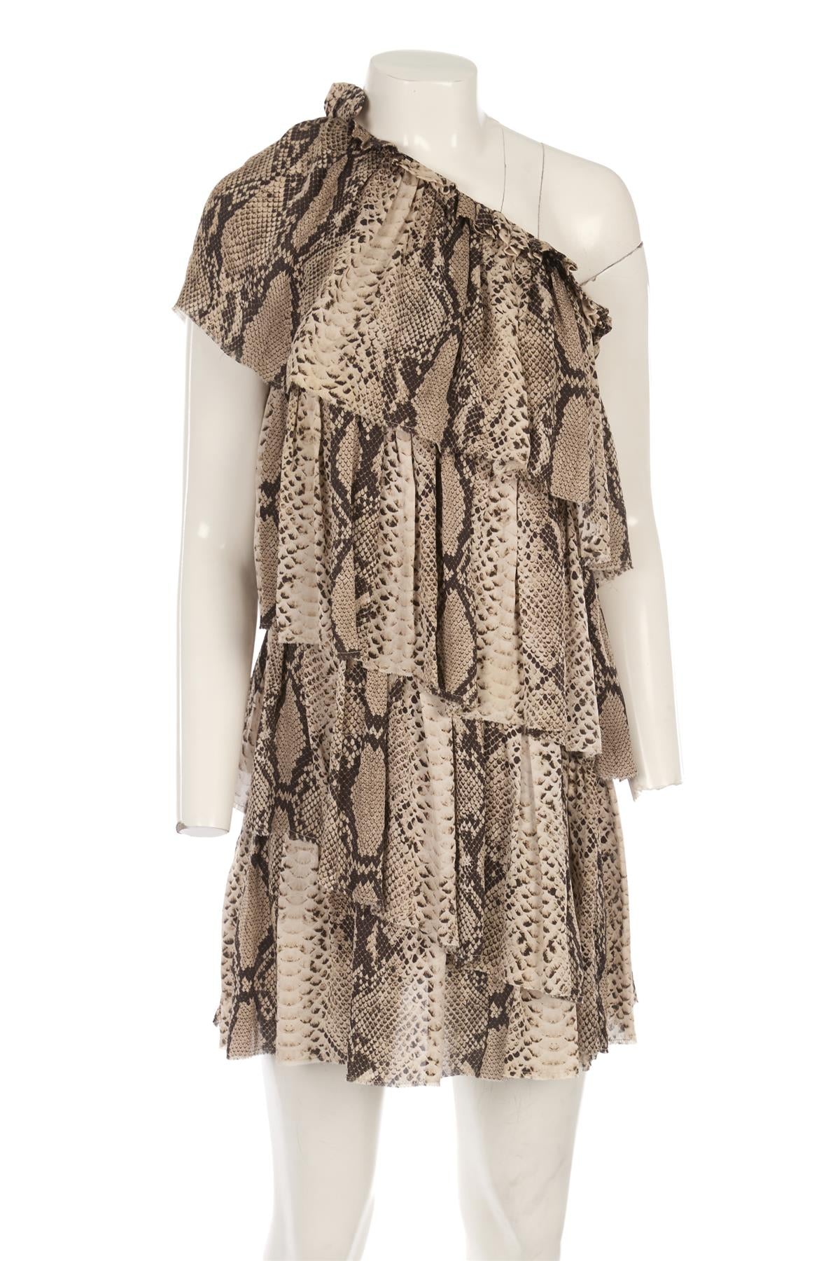 LANVIN BROWN 2011 SILK MINI DRESS FR 36 UK 8