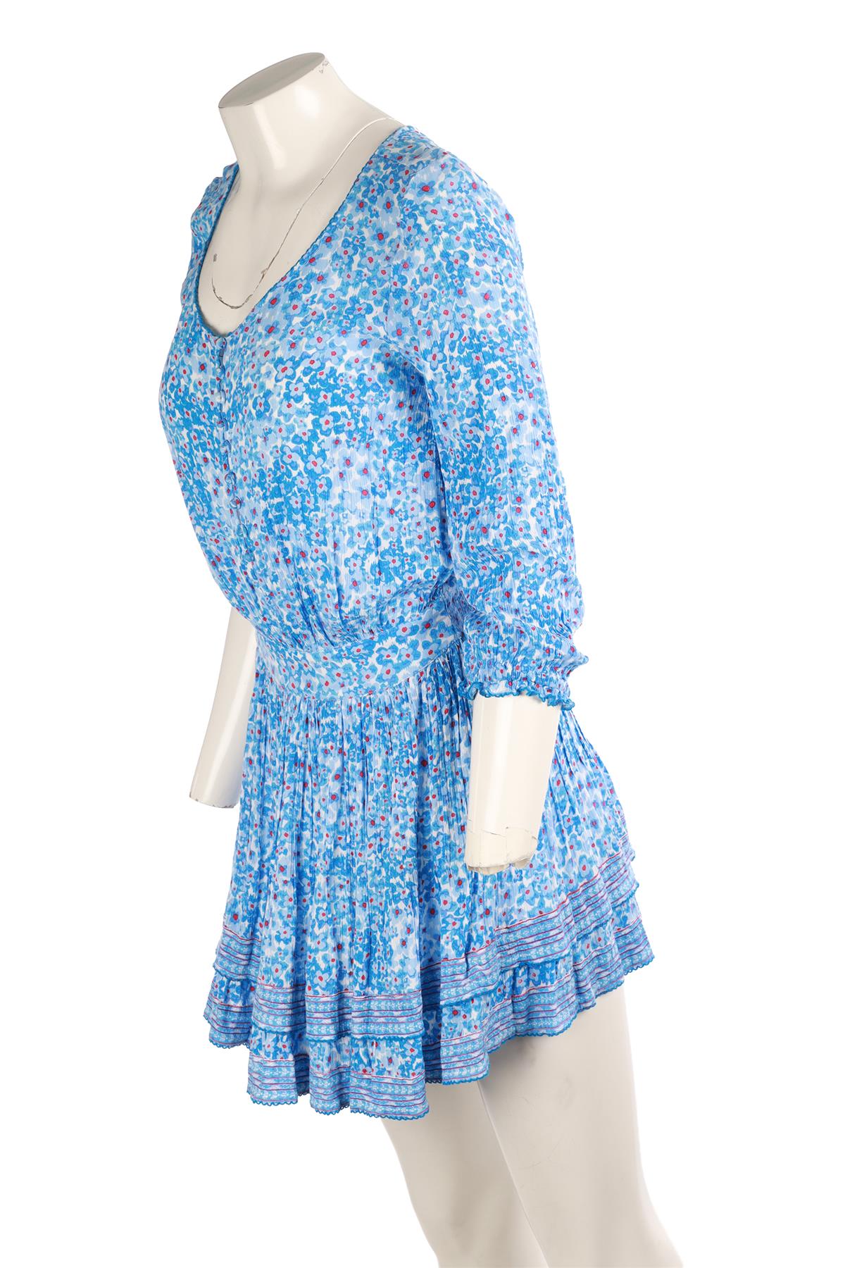 POUPETTE ST BARTH BLUE VOILE MINI DRESS SMALL