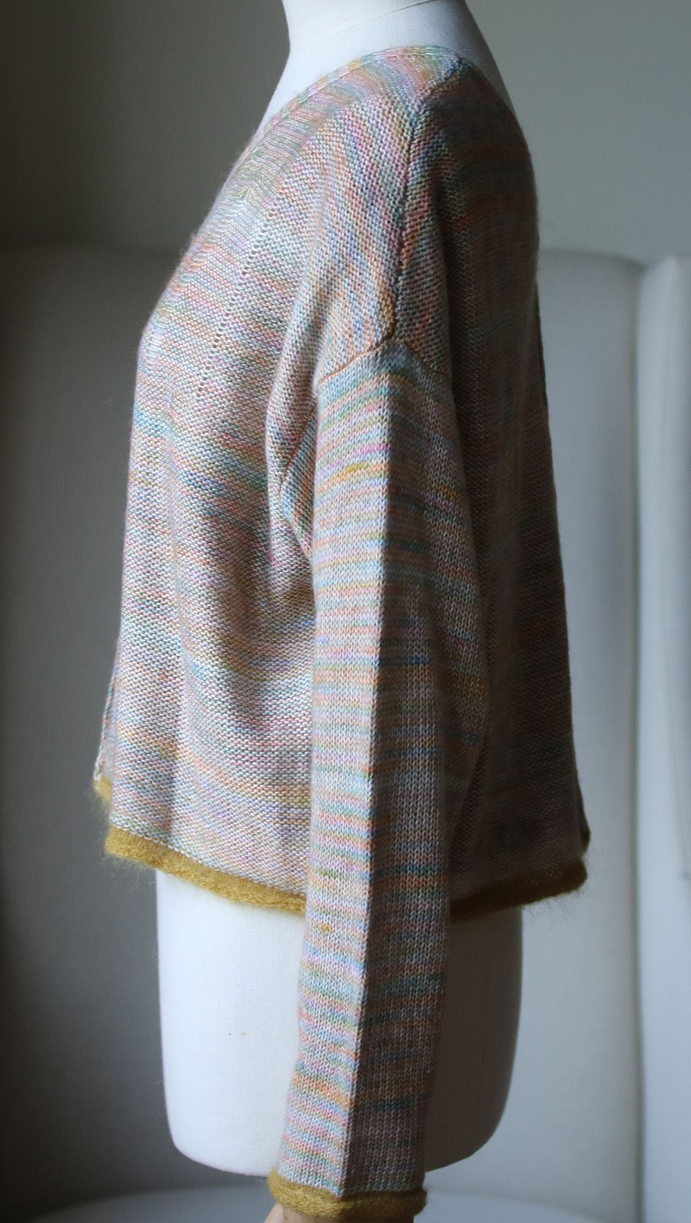 RAQUEL ALLEGRA MIXED STITCH COTTON BLEND V NECK SWEATER 1 UK 10