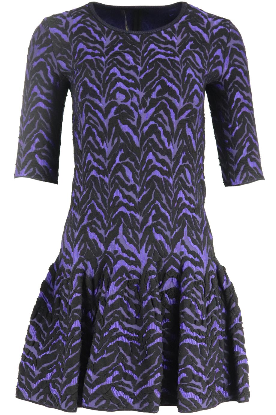 ROBERTO CAVALLI MATELASSÉ STRETCH KNIT MINI DRESS IT 40 UK 8