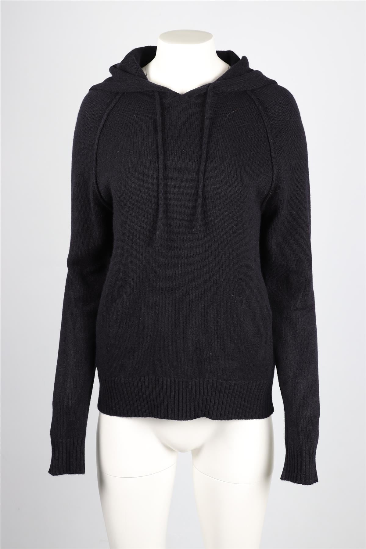 ALEX EAGLE SPORTING CLUB NAVY CASHMERE HOODIE SMALL