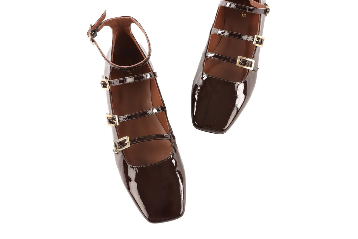 ALOHAS BROWN LEATHER BALLET FLATS EU 39 UK 6 US 9
