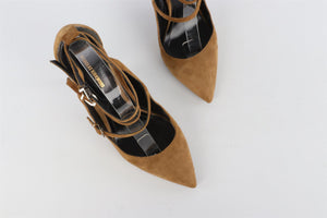 NICHOLAS KIRKWOOD BROWN SUEDE SANDALS EU 38.5 UK 5.5 US 8.5