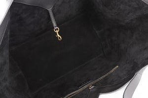SAINT LAURENT BLACK Y LEATHER TOTE BAG