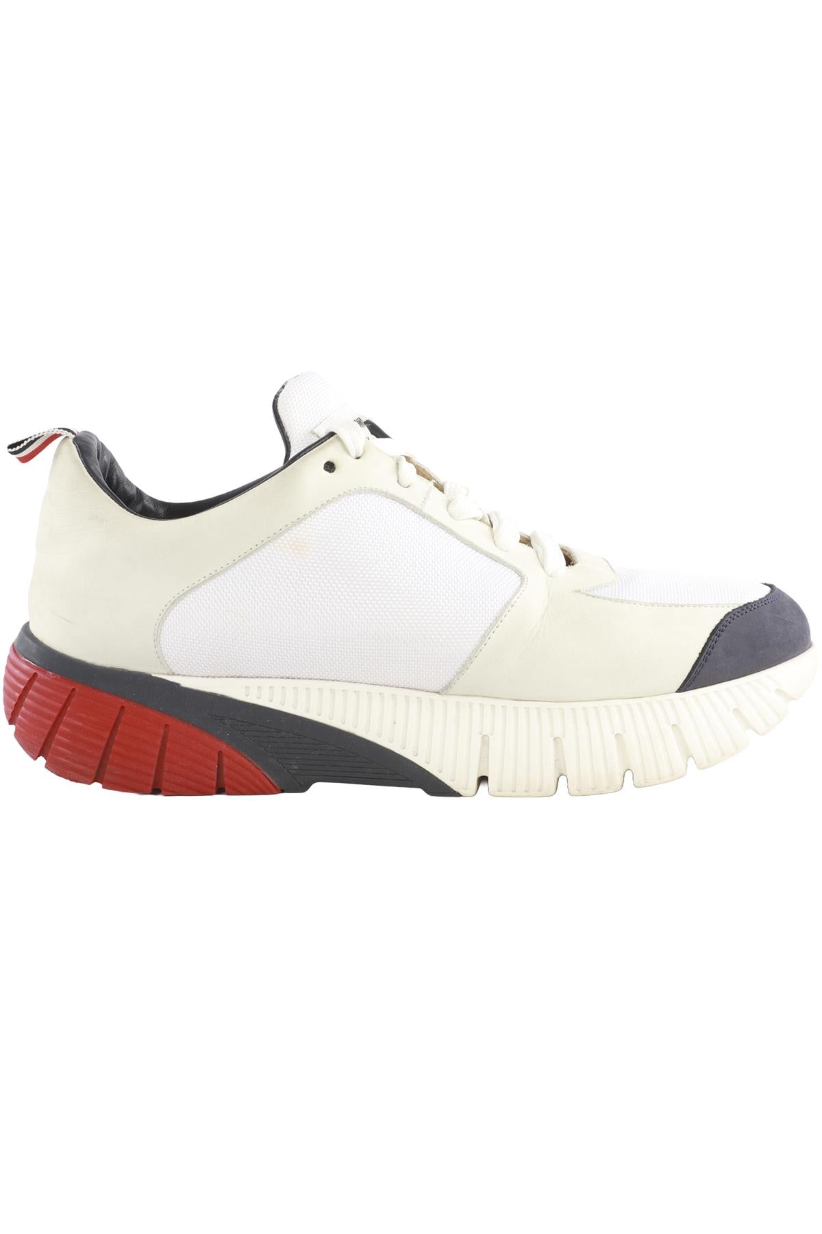 THOM BROWNE WHITE MEN'S SUEDE SNEAKERS EU 43 UK 9 US 10