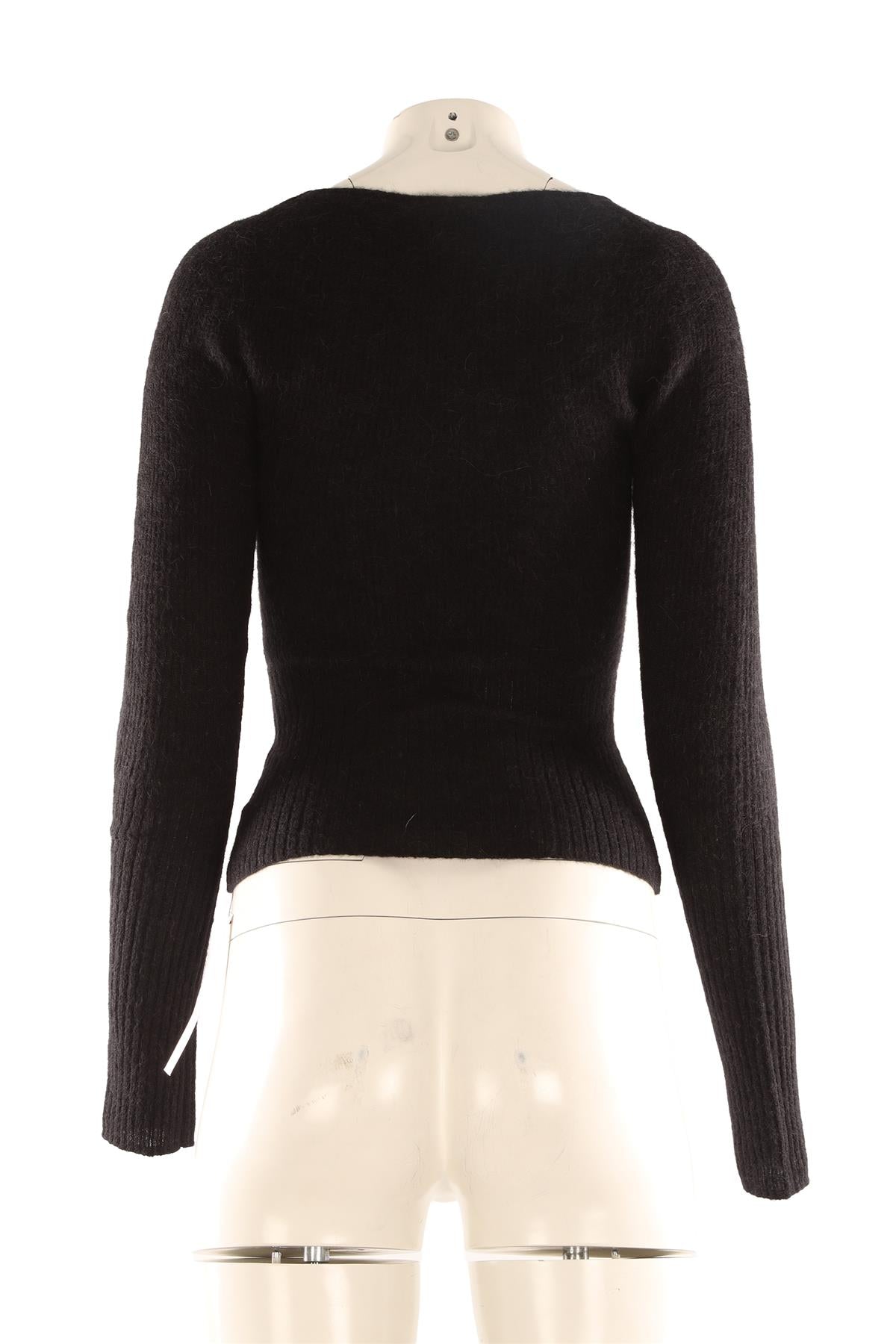 REFORMATION BLACK WOOL TOP XSMALL