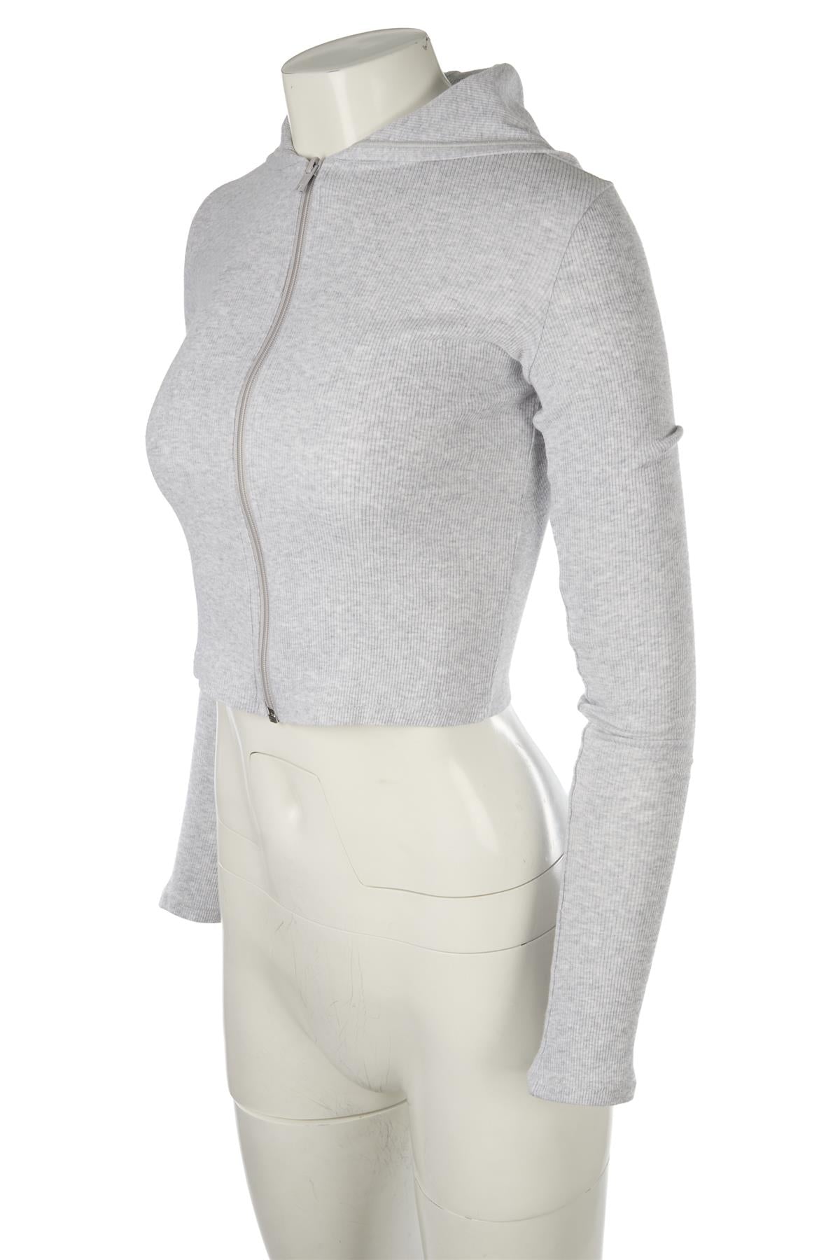 SKIMS GREY COTTON HOODIE XXSMALL