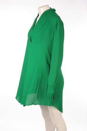 ALEXANDER MCQUEEN GREEN SILK MINI DRESS IT 40 UK 8