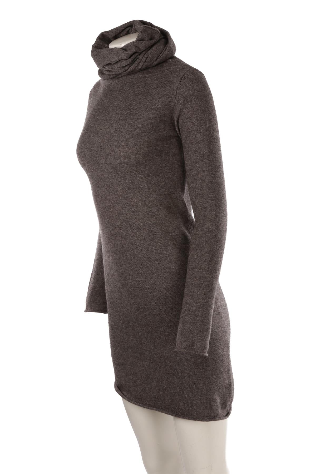 GREY CASHMERE MINI DRESS