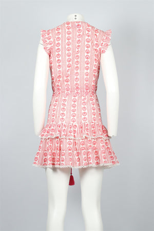 LEXY LONDON PINK COTTON MINI DRESS SMALL