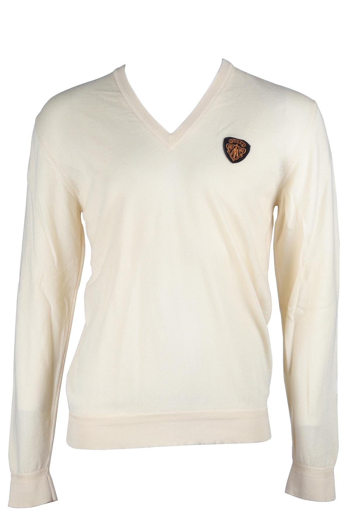 GUCCI CREAM MEN'S WOOL SWEATER MEDIUM