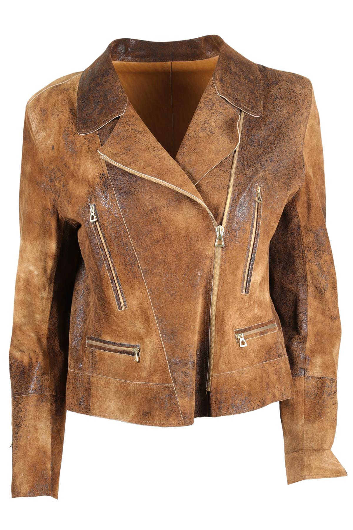 Sylvie Schimmel Brown Suede Jacket FR 46 UK 18