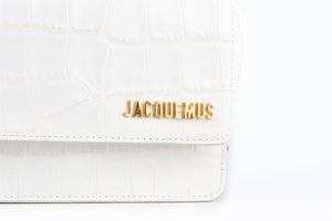 JACQUEMUS WHITE LE SAC RIVIERA LEATHER SHOULDER BAG
