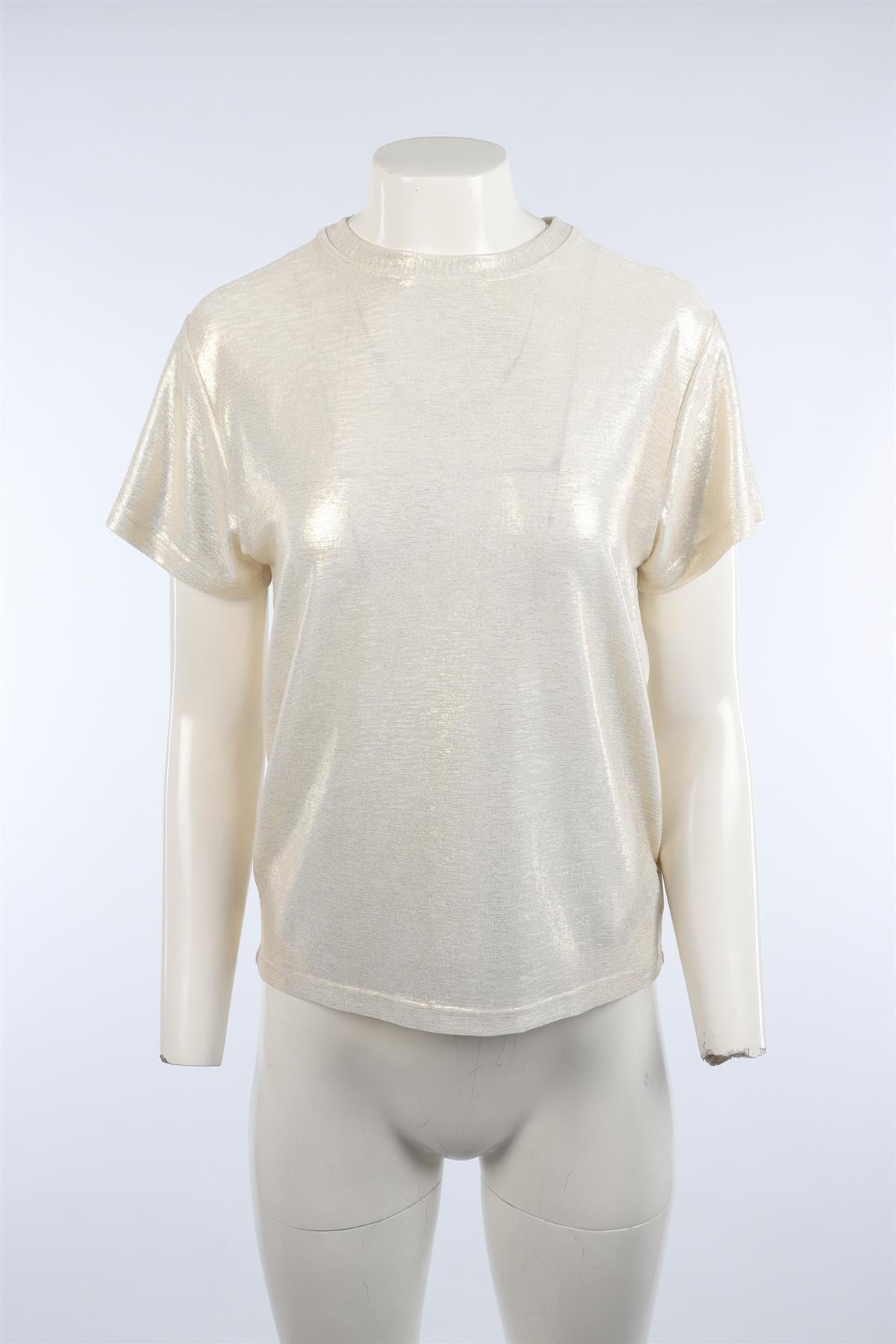 MAJE GOLD JERSEY T-SHIRT 0 UK 6 US 2