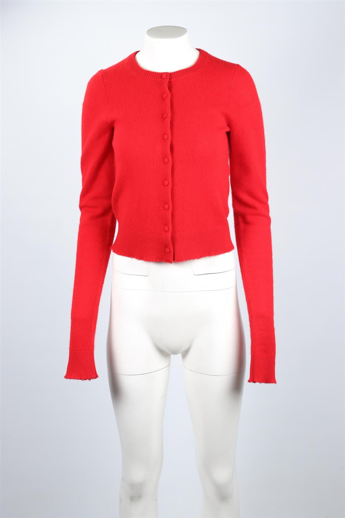 RE/DONE RED CASHMERE CARDIGAN SMALL