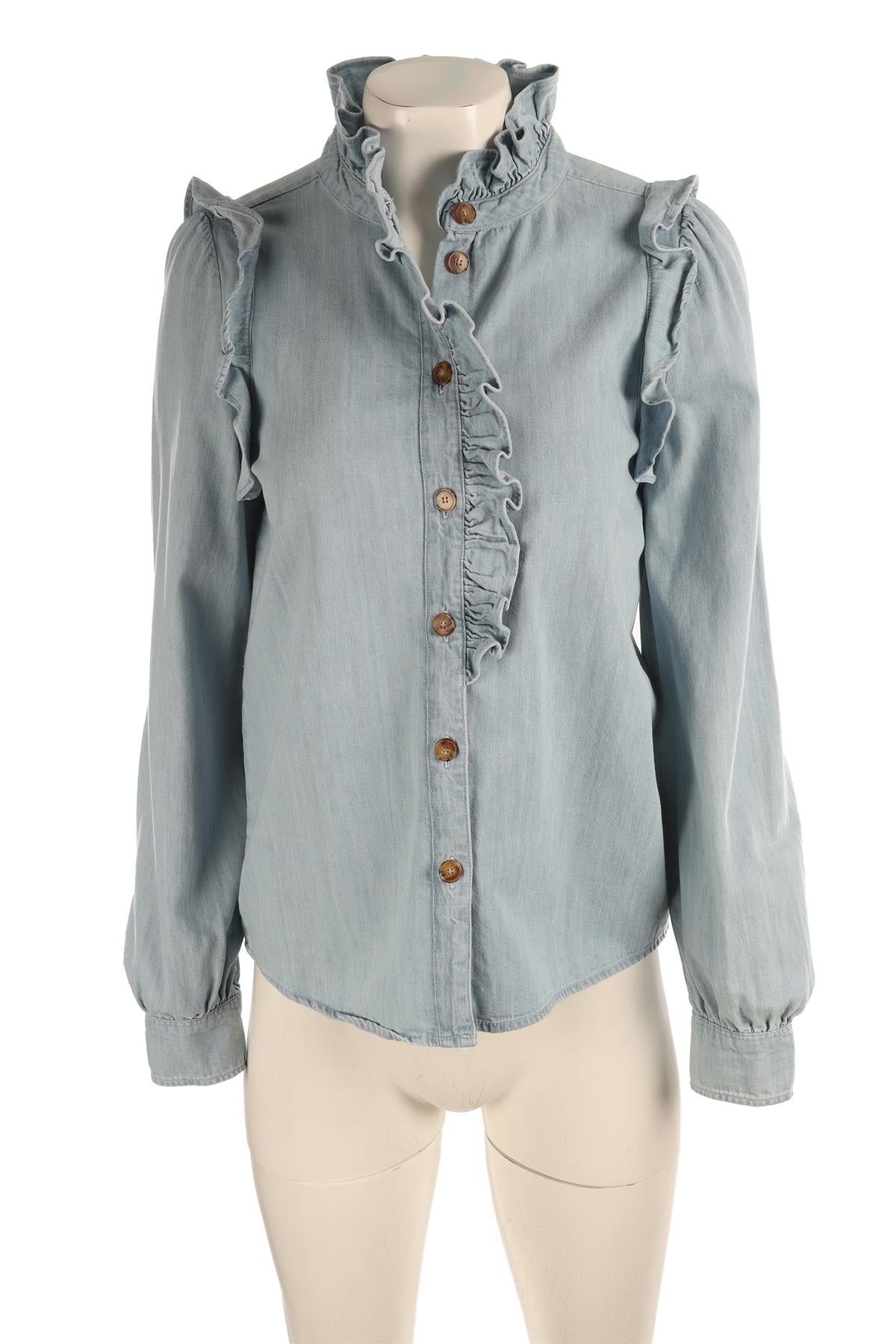 SÉZANE BLUE DENIM SHIRT FR 38 UK 10