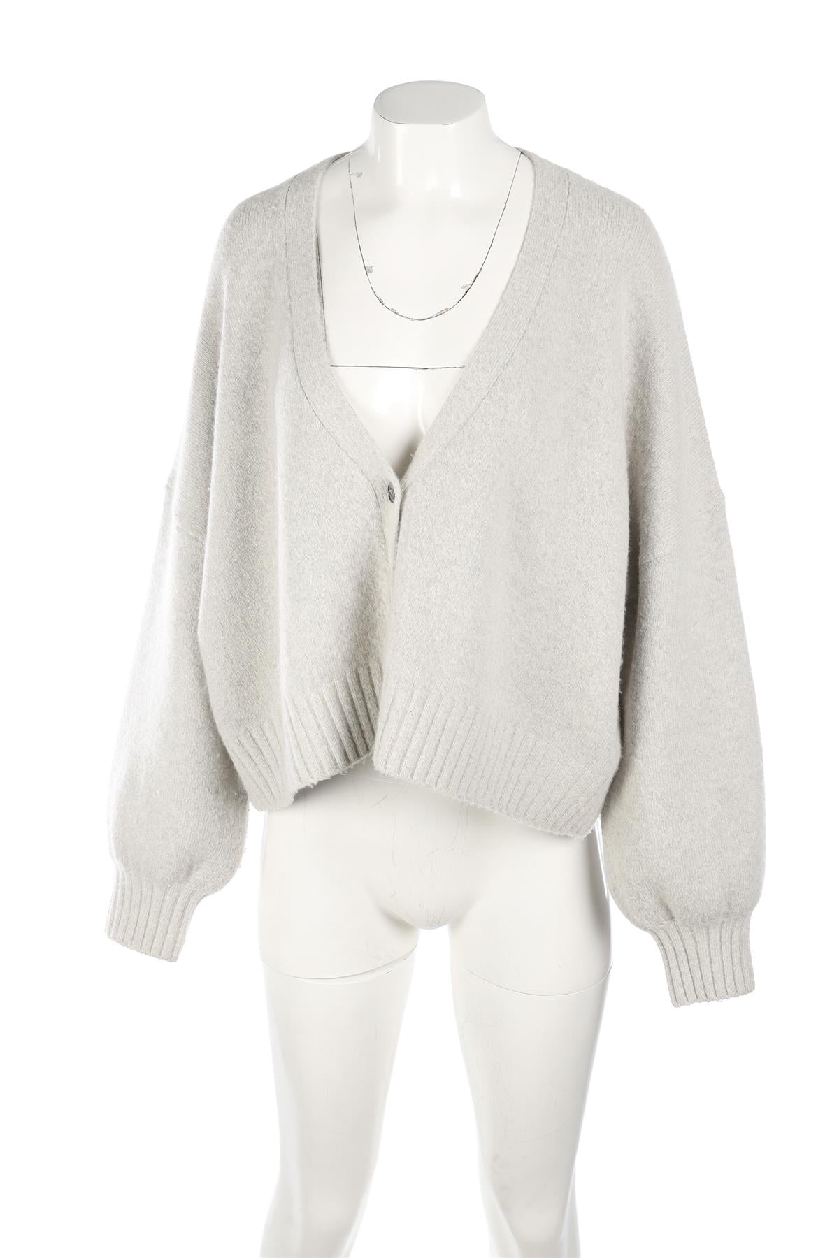 JOOSTRICOT GREY WOOL CARDIGAN SMALL