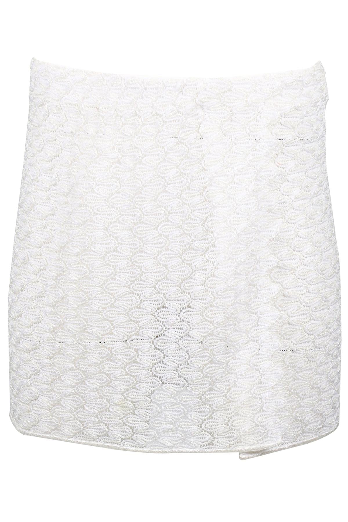 MISSONI WHITE CROCHET MINI SKIRT IT 40 UK 8