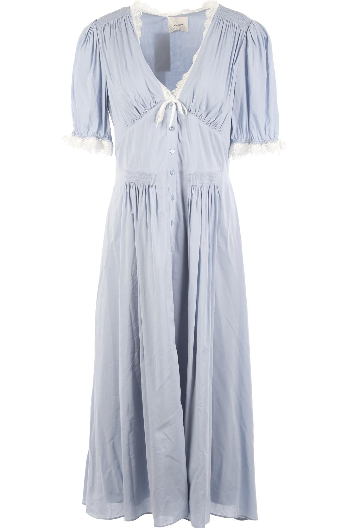 REFORMATION BLUE COTTON MAXI DRESS US 10 UK 14