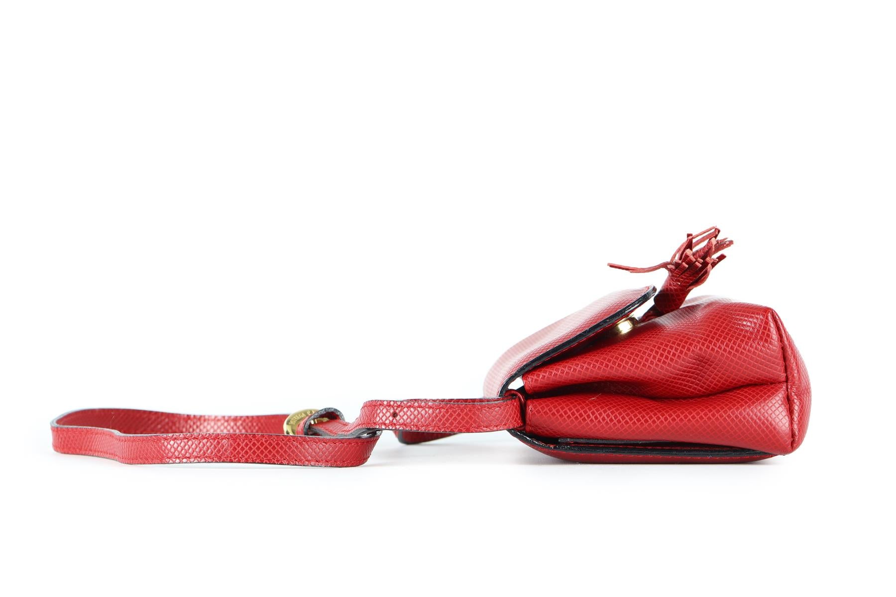 BOTTEGA VENETA RED LEATHER SHOULDER BAG