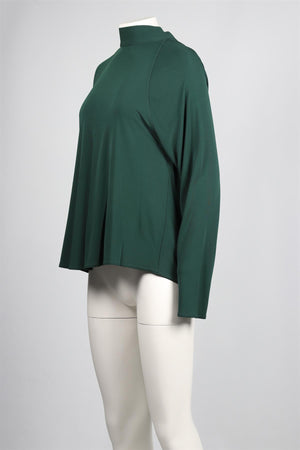 ROSETTA GETTY GREEN CREPE TOP MEDIUM