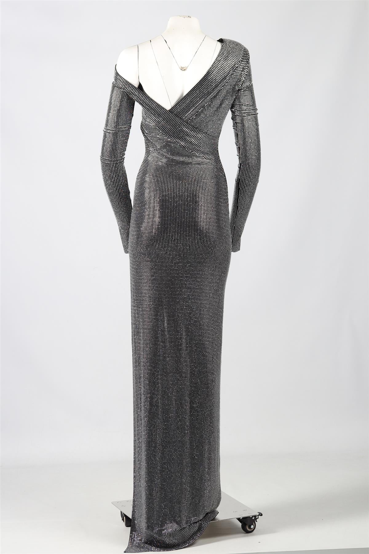 ALEXANDER TEREKHOV CRYSTAL AND JERSEY MAXI DRESS IT 40 UK 8