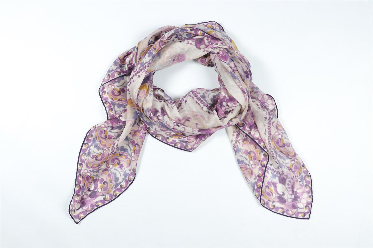 LORO PIANA PURPLE CASHMERE SCARF